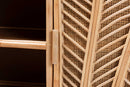 Marlette Bohemian Natural Rattan 2-Door Storage Cabinet Baxton