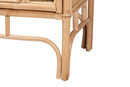 Marlette Bohemian Natural Rattan 2-Door Storage Cabinet Baxton