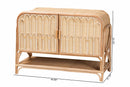 Salma Bohemian Natural Rattan 2-Door Storage Cabinet Baxton