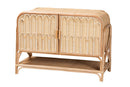 Salma Bohemian Natural Rattan 2-Door Storage Cabinet Baxton