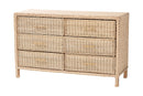 Prunella Japandi Sun-Bleached Braided Rattan Queen Size 4Pc Bedroom Set Baxton