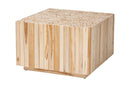 Mendel Bohemian Natural Teak Wood Coffee Table w/Unique Repurposed Wood Logs Baxton