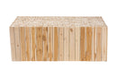 Jude Bohemian Natural Teak Wood Coffee Table w/Unique Repurposed Wood Logs Baxton