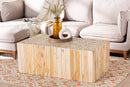 Jude Bohemian Natural Teak Wood Coffee Table w/Unique Repurposed Wood Logs Baxton
