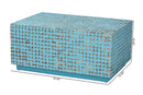 Stella Bohemian Blue Coconut Shell and Acacia Wood Coffee Table Baxton