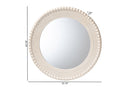 Rae Modern Round Beaded-framed Accent Mirror in Pearl White Baxton