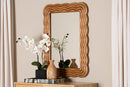 Branson Modern Walnut Brown Scallop-framed Accent Mirror Baxton