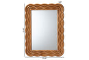 Branson Modern Walnut Brown Scallop-framed Accent Mirror Baxton
