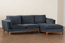 Hesper Modern Dark Gray Fabric Right Facing Sectional Sofa Baxton