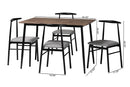 Sagira Gray Fabric and Metal Dining Set Baxton