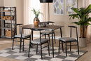 Sagira Gray Fabric and Metal Dining Set Baxton