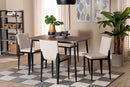 Aubrey Industrial Beige Fabric and Metal Dining Set Baxton