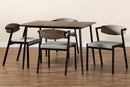 Iliana Industrial Gray Fabric and Metal Dining Set Baxton