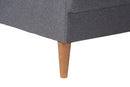 Saranna Gray Fabric and Walnut Brown Wood Right Facing Sectional Sofa Baxton