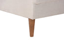 Saranna Beige Fabric and Walnut Brown Wood Right Facing Sectional Sofa Baxton