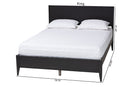 Albert Black Fluted Wood King Size Platform Bed Baxton