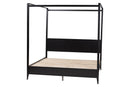 Albert Black Fluted Wood King Size Canopy Bed Baxton