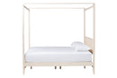 Albert Ivory Fluted Wood King Size Canopy Bed Baxton