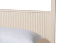Albert Ivory Fluted Wood King Size Canopy Bed Baxton