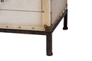 Lorand White Canvas 2-Drawer End Table Trunk Baxton