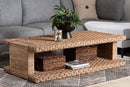 April Handwoven Seagrass Coffee Table with Open Shelf Baxton
