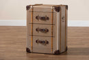 Tessa Matte Bronze 3-Drawer Cabinet Baxton