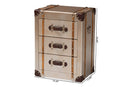 Tessa Matte Bronze 3-Drawer Cabinet Baxton