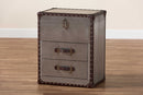 Dilan Silver Metal 2-Drawer End Table Baxton