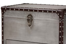 Dilan Silver Metal 2-Drawer End Table Baxton
