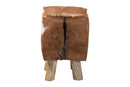 Raniya Genuine Goat Leather Footstool Baxton