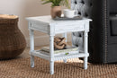 Arcadia Traditional White Wood End Table Baxton