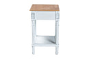 Rowen Two-Tone White and Natural Brown 1-Drawer End Table Baxton