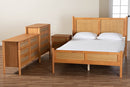 Kaori Golden Brown Wood Japandi 4Pc Queen Size Bedroom Set Baxton