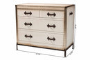 Iver White Canvas 4-Drawer Storage Cabinet Baxton