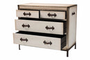 Iver White Canvas 4-Drawer Storage Cabinet Baxton
