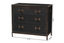 Iver Black Canvas 4-Drawer Storage Cabinet Baxton