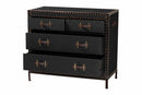 Iver Black Canvas 4-Drawer Storage Cabinet Baxton