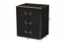 Roze Black Canvas 3-Drawer End Table Baxton