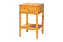 Lina Natural Light Mappa Burl Wood 1-Drawer Nightstand Baxton