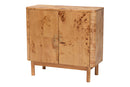 Raina Natural Mappa Burl Wood Storage Cabinet Baxton