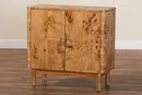 Raina Natural Mappa Burl Wood Storage Cabinet Baxton