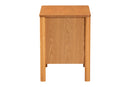 Kaori Golden Brown Wood Japandi 2-Drawer Nightstand w/Distressed-Finished Rattan Baxton