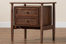 Jessen Japandi Walnut Brown Wood 2-Drawer Nightstand Woven w/Rattan Baxton
