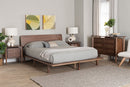 Jessen Japandi Walnut Brown Wood King Size 4Pc Bedroom Set Baxton