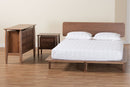 Jessen Japandi Walnut Brown Wood Queen Size 3-Piece Bedroom Set Baxton