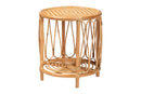 Mirza Bohemian Light Honey Rattan End Table Baxton
