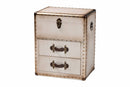 Leala Coffee Canvas 2-Drawer Storage Trunk Baxton
