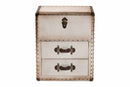 Leala Coffee Canvas 2-Drawer Storage Trunk Baxton