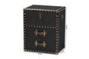 Leala Black Canvas 2-Drawer Storage Trunk Baxton