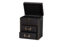 Leala Black Canvas 2-Drawer Storage Trunk Baxton